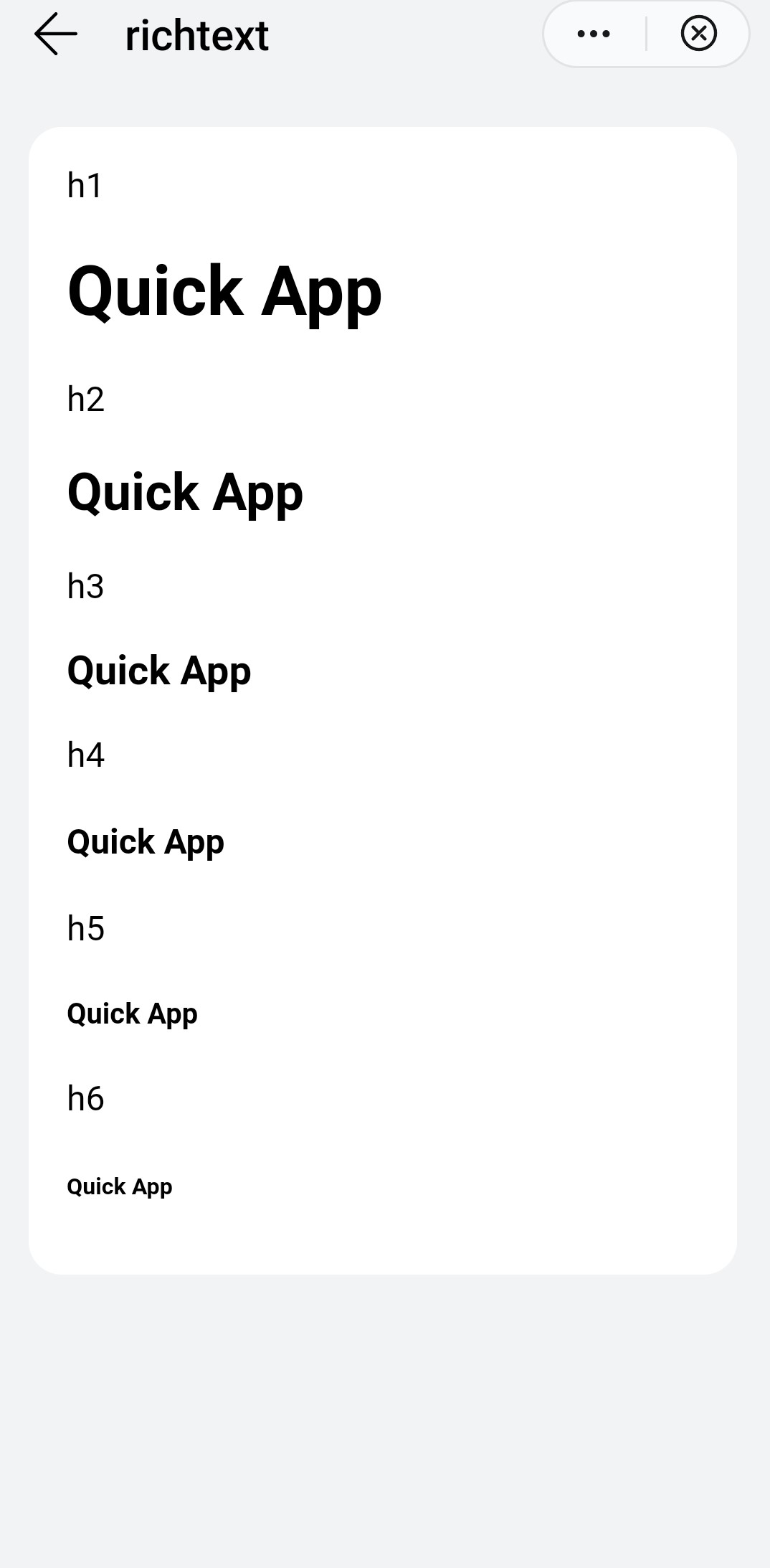 Richtext on a Quick App
